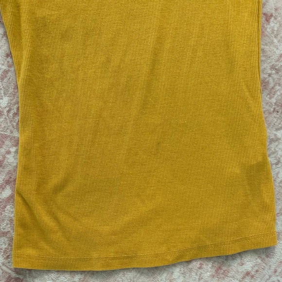 Mustard Yellow Ribbed Tank Top - Picture 2 of 3